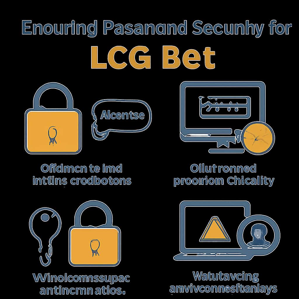 An educational diagram illustrating password security steps for LCG Bet.