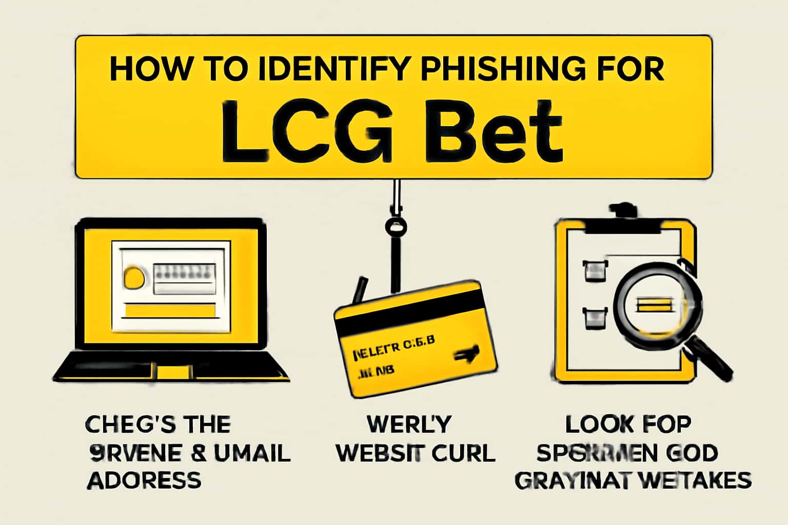 Informational scene about LCG Bet phishing identification with security elements.