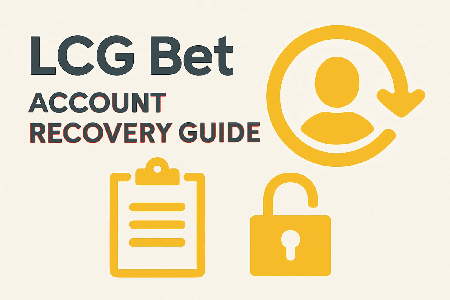 An informational scene highlighting the account recovery process for LCG Bet.