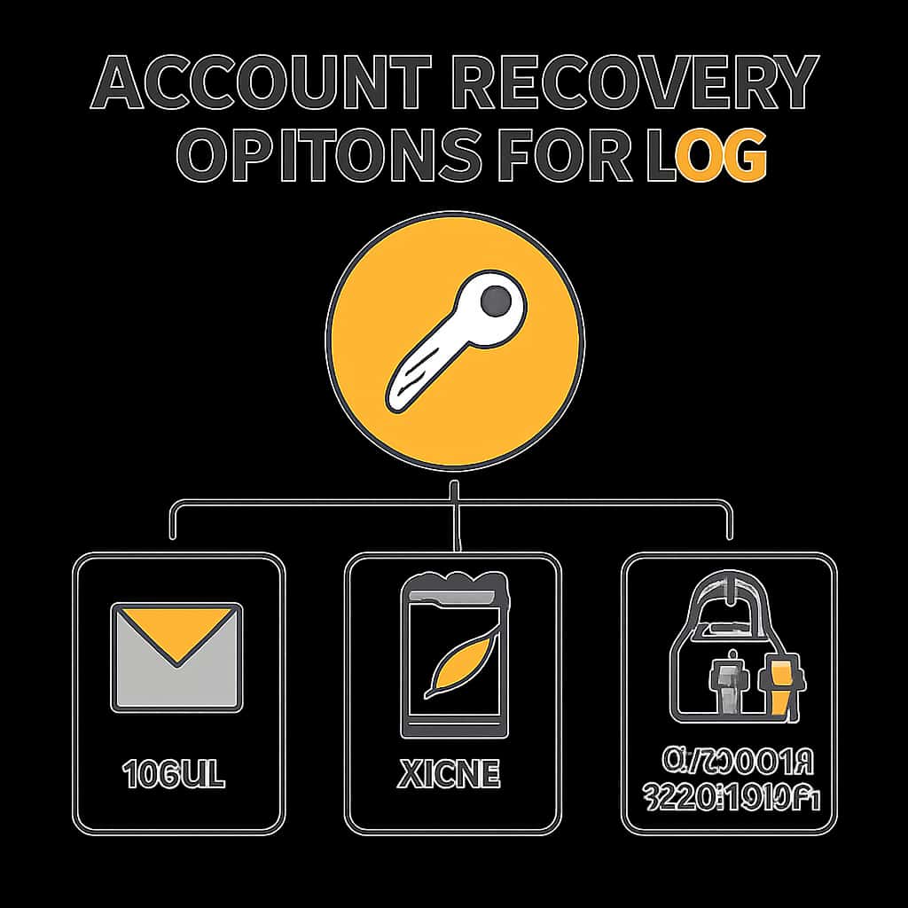 Diagram illustrating the account recovery process for LCG Bet