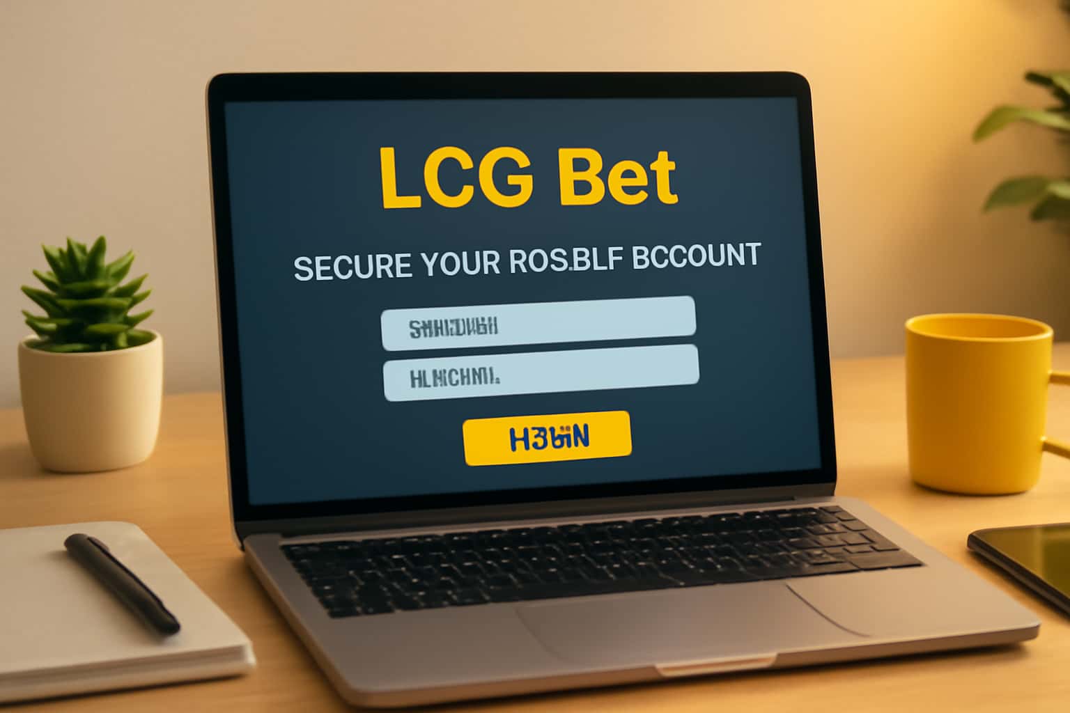 A futuristic scene depicting secure login measures for LCG Bet, featuring the text 'LCG Bet'.