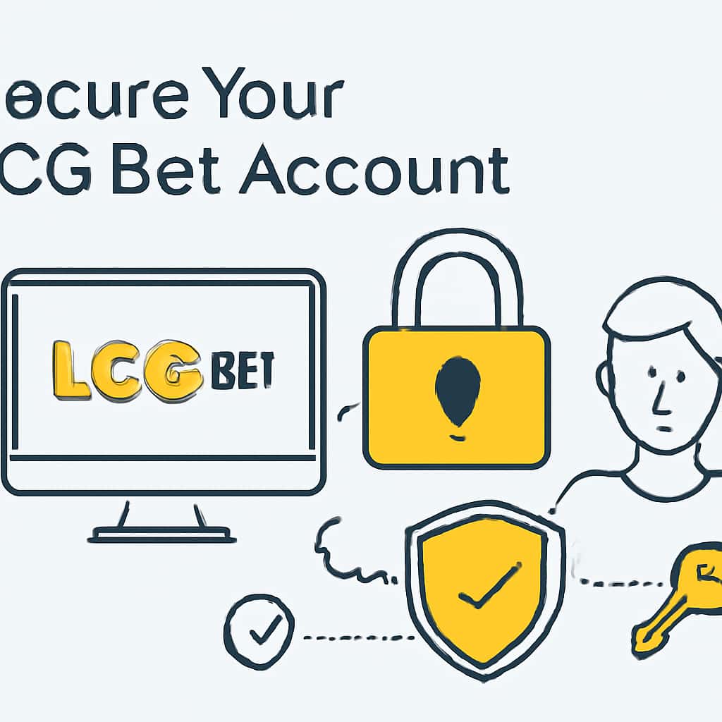 An educational diagram illustrating secure login practices for LCG Bet, featuring the text 'LCG Bet'.